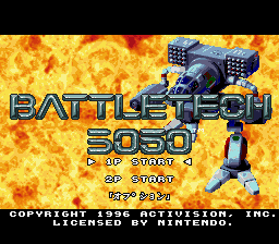 Battletech 3050 (Japan) Title Screen